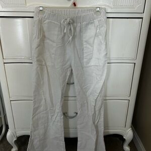 Woman White Linen Pants Size Small